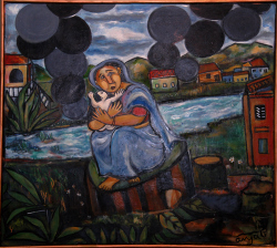 'Kalo Megh' - Anjali Sengupta - Mixed Media - 32" x 35"