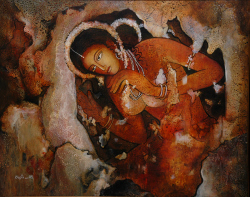 'She' - Dipti Chakraborty - Acrylic on Canvas - 23" x 29"