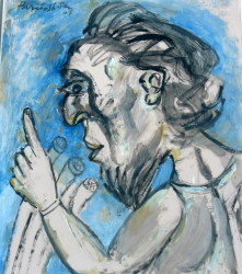 'Rabble Rouser' - Paritosh Sen - acrylic on board - 24.5X21 INCH