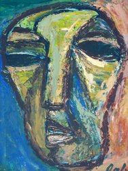 'Face II' - Rabin Mondal - acrylic on board - 14.5 x12 inch