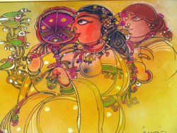'Ayna' - Ramananda Bandyopadhyay - mixed media - 14x18.5 inch